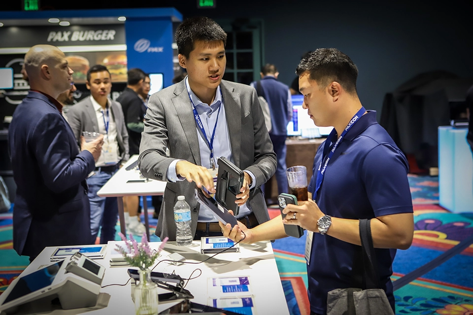 PAXCON 2023 Booth, featuring the PAX M8 and E700